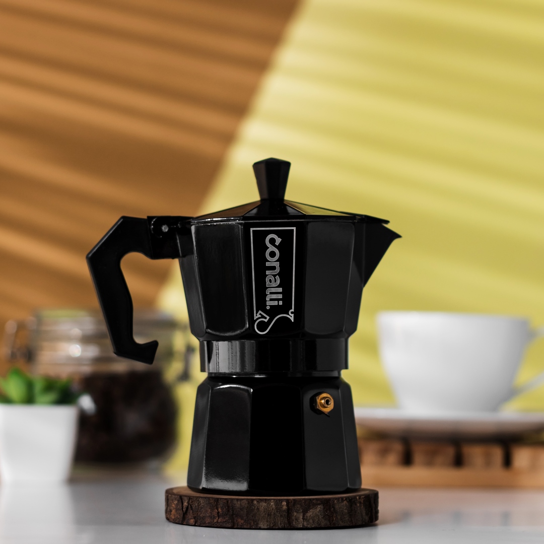 mokapot aluminum 3 cup black conalli (1)