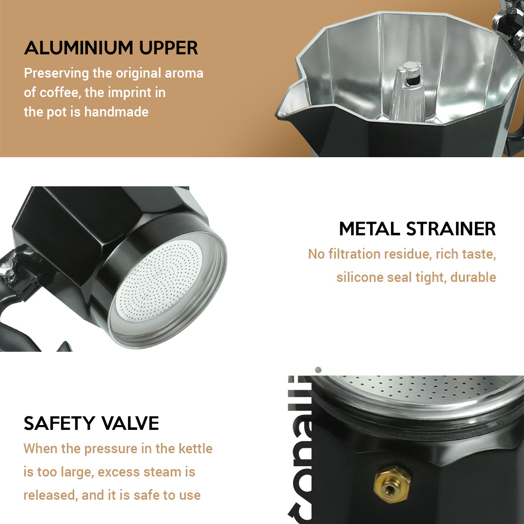 mokapot aluminum 3 cup black conalli (4)