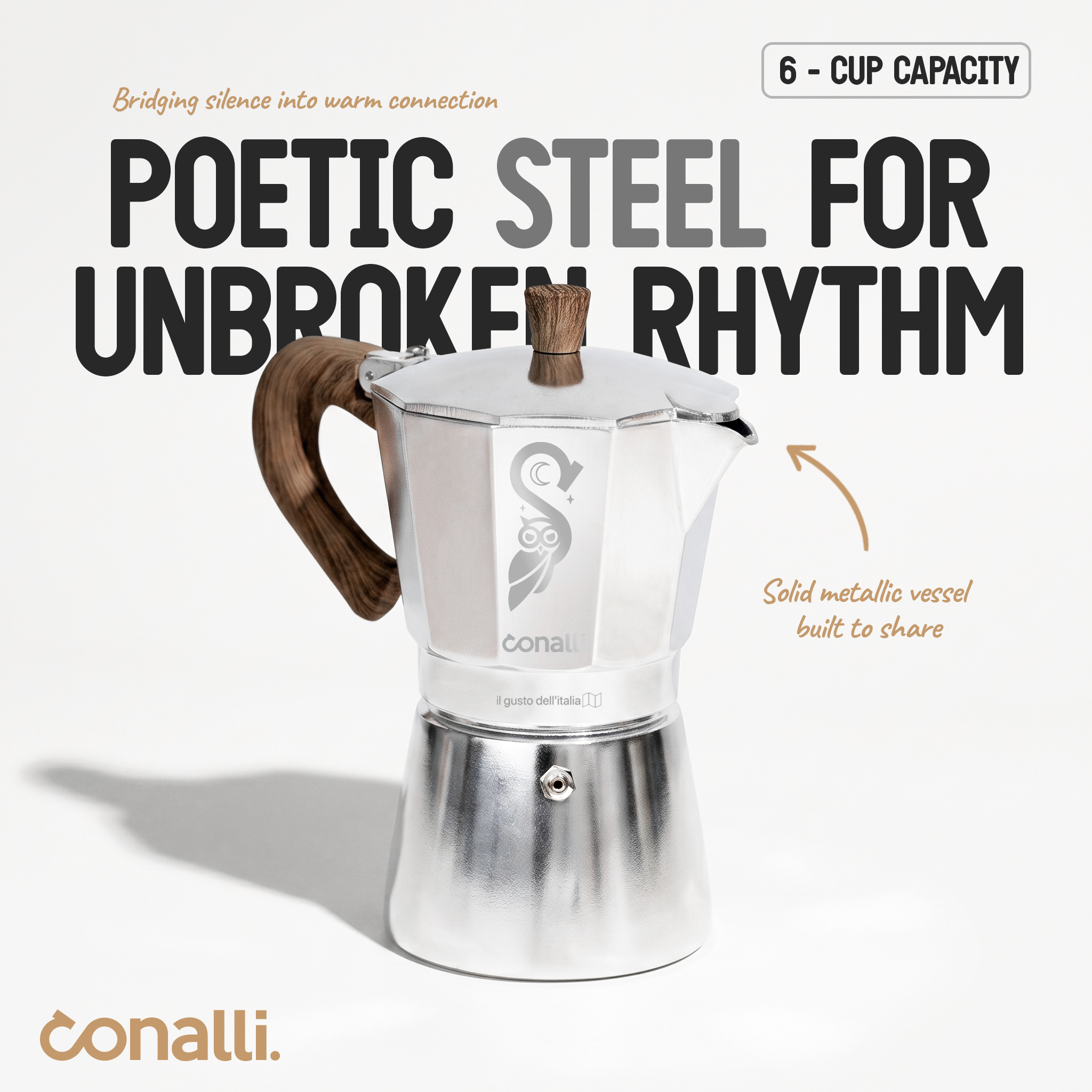 6 Cup Mokapot Bellissimo Silver 6 Cup Mokapot Bellissimo Silver