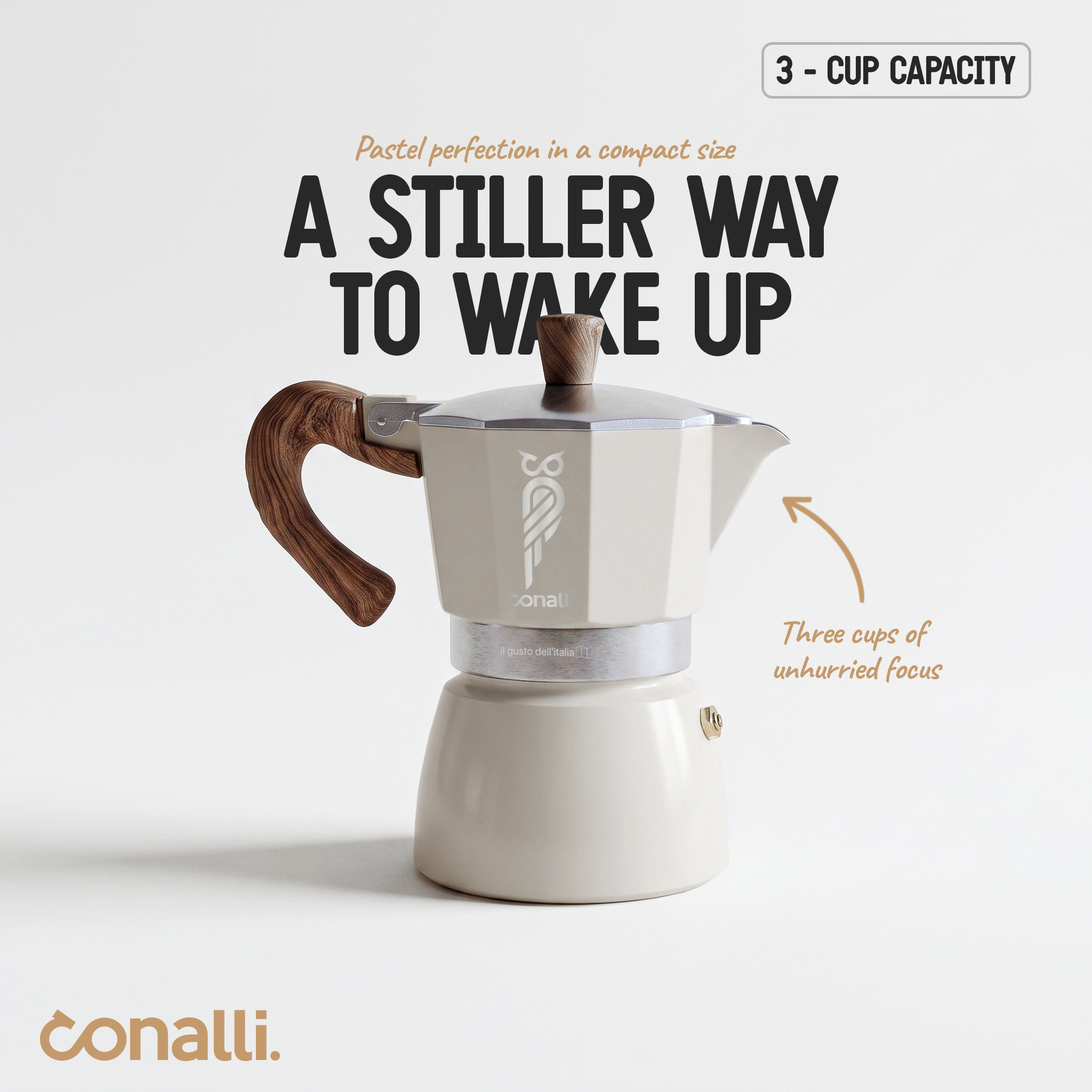 3 Cup Mokapot Bellissimo White 3 Cup Mokapot Bellissimo White